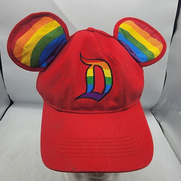 Disneyland Red Pride Mickey Ears Adults Hat Cap Casual Outdoors Comfort - Picture 1 of 9